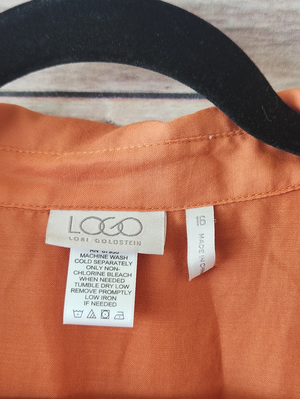 LOGO Burnt Orange Lightweight Button-Front Shirt - Picture 2 of 3